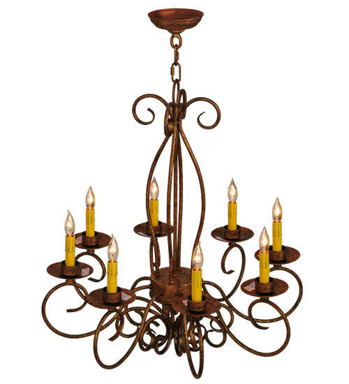 Meyda Lighting Elisha 26" 8-Light Autumn Leaf Chandelier With Amber Faux Candlelight