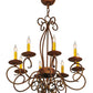 Meyda Lighting Elisha 26" 8-Light Autumn Leaf Chandelier With Amber Faux Candlelight