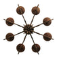 Meyda Lighting Elisha 26" 8-Light Autumn Leaf Chandelier With Amber Faux Candlelight