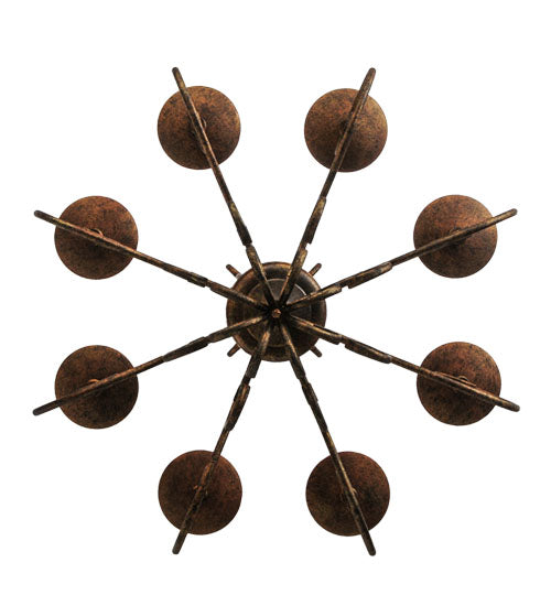 Meyda Lighting Elisha 26" 8-Light Autumn Leaf Chandelier With Amber Faux Candlelight