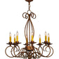 Meyda Lighting Elisha 26" 8-Light Autumn Leaf Chandelier With Amber Faux Candlelight