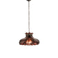 Meyda Lighting Elizabeth 22" 2-Light Craftsman Brown Pendant Light With Violet Shade Glass