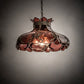 Meyda Lighting Elizabeth 22" 2-Light Craftsman Brown Pendant Light With Violet Shade Glass