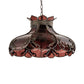 Meyda Lighting Elizabeth 22" 2-Light Craftsman Brown Pendant Light With Violet Shade Glass