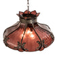 Meyda Lighting Elizabeth 22" 2-Light Craftsman Brown Pendant Light With Violet Shade Glass