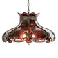Meyda Lighting Elizabeth 22" 2-Light Craftsman Brown Pendant Light With Violet Shade Glass