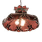 Meyda Lighting Elizabeth 22" 2-Light Craftsman Brown Pendant Light With Violet Shade Glass