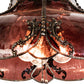 Meyda Lighting Elizabeth 22" 2-Light Craftsman Brown Pendant Light With Violet Shade Glass