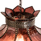 Meyda Lighting Elizabeth 22" 2-Light Craftsman Brown Pendant Light With Violet Shade Glass