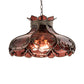 Meyda Lighting Elizabeth 22" 2-Light Craftsman Brown Pendant Light With Violet Shade Glass