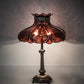 Meyda Lighting Elizabeth 22" 2-Light Craftsman Brown Table Lamp With Violet Shade Glass