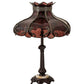Meyda Lighting Elizabeth 22" 2-Light Craftsman Brown Table Lamp With Violet Shade Glass