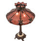 Meyda Lighting Elizabeth 22" 2-Light Craftsman Brown Table Lamp With Violet Shade Glass