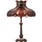 Meyda Lighting Elizabeth 22" 2-Light Craftsman Brown Table Lamp With Violet Shade Glass
