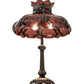 Meyda Lighting Elizabeth 22" 2-Light Craftsman Brown Table Lamp With Violet Shade Glass