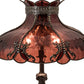 Meyda Lighting Elizabeth 22" 2-Light Craftsman Brown Table Lamp With Violet Shade Glass