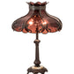 Meyda Lighting Elizabeth 22" 2-Light Craftsman Brown Table Lamp With Violet Shade Glass