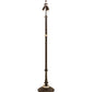 Meyda Lighting Elizabeth 62" 3-Light Craftsman Brown Floor Lamp With Pink Iridescent & White Shade Glass