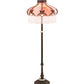 Meyda Lighting Elizabeth 62" 3-Light Craftsman Brown Floor Lamp With Pink Iridescent & White Shade Glass