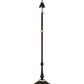 Meyda Lighting Elizabeth 62" 3-Light Craftsman Brown Highlighted Floor Lamp With White Opal & Pink Art Shade Glass