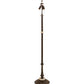 Meyda Lighting Elizabeth 62" 3-Light Craftsman Brown Highlights Floor Lamp With Beige Art Shade Glass and Fringe