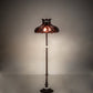 Meyda Lighting Elizabeth 64" 3-Light Craftsman Brown Floor Lamp With Violet Shade Glass