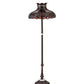 Meyda Lighting Elizabeth 64" 3-Light Craftsman Brown Floor Lamp With Violet Shade Glass