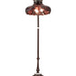 Meyda Lighting Elizabeth 64" 3-Light Craftsman Brown Floor Lamp With Violet Shade Glass