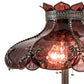 Meyda Lighting Elizabeth 64" 3-Light Craftsman Brown Floor Lamp With Violet Shade Glass