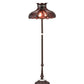 Meyda Lighting Elizabeth 64" 3-Light Craftsman Brown Floor Lamp With Violet Shade Glass