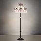 Meyda Lighting Elizabeth 64" 3-Light Mahogany Bronze Floor Lamp With Pink & White Shade Glass