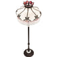 Meyda Lighting Elizabeth 64" 3-Light Mahogany Bronze Floor Lamp With Pink & White Shade Glass