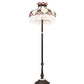 Meyda Lighting Elizabeth 64" 3-Light Mahogany Bronze Floor Lamp With Pink & White Shade Glass