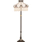 Meyda Lighting Elizabeth 64" 3-Light Mahogany Bronze Floor Lamp With White Iridescent & Pink Shade Glass