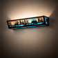 Meyda Lighting Elk & Black Bear 24" 4-Light Timeless Bronze Vanity Light With Sky Blue & Blue Green Ripple Shade Glass