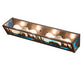 Meyda Lighting Elk & Black Bear 24" 4-Light Timeless Bronze Vanity Light With Sky Blue & Blue Green Ripple Shade Glass