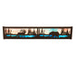 Meyda Lighting Elk & Black Bear 24" 4-Light Timeless Bronze Vanity Light With Sky Blue & Blue Green Ripple Shade Glass