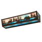 Meyda Lighting Elk & Black Bear 24" 4-Light Timeless Bronze Vanity Light With Sky Blue & Blue Green Ripple Shade Glass