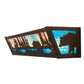 Meyda Lighting Elk & Black Bear 24" 4-Light Timeless Bronze Vanity Light With Sky Blue & Blue Green Ripple Shade Glass