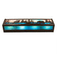 Meyda Lighting Elk & Black Bear 24" 4-Light Timeless Bronze Vanity Light With Sky Blue & Blue Green Ripple Shade Glass