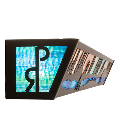 Meyda Lighting Elk & Black Bear 48" 8-Light Timeless Bronze Personalized Vanity Light With Multi-Colored Shade Glass