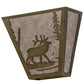 Meyda Lighting Elk Creek 13" 2-Light Antique Copper Wall Sconce With Silver Mica Shade Glass