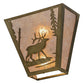 Meyda Lighting Elk Creek 13" 2-Light Antique Copper Wall Sconce With Silver Mica Shade Glass