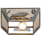 Meyda Lighting Elk Creek 13" 2-Light Antique Copper Wall Sconce With Silver Mica Shade Glass