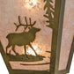 Meyda Lighting Elk Creek 13" 2-Light Antique Copper Wall Sconce With Silver Mica Shade Glass