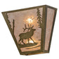 Meyda Lighting Elk Creek 13" 2-Light Antique Copper Wall Sconce With Silver Mica Shade Glass