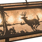 Meyda Lighting Elk & Deer at Lake 61" 9-Light Timeless Bronze Island Pendant Light With Silver Mica Shade Glass