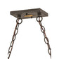Meyda Lighting Elk & Deer at Lake 61" 9-Light Timeless Bronze Island Pendant Light With Silver Mica Shade Glass