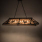 Meyda Lighting Elk & Deer at Lake 61" 9-Light Timeless Bronze Island Pendant Light With Silver Mica Shade Glass