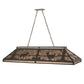 Meyda Lighting Elk & Deer at Lake 61" 9-Light Timeless Bronze Island Pendant Light With Silver Mica Shade Glass
